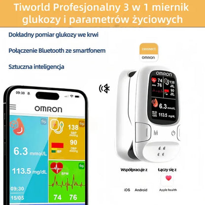 GLUKOMETR WIELOFUNKCYJNY + CIŚNIENIOMIERZ ELEKTRONICZNY – KUP 1, DRUGI OTRZYMASZ GRATIS!🔥